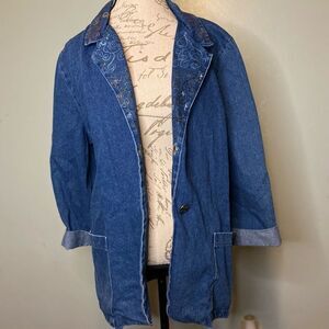 Women’s large Vintage Joanna denim blazer top
